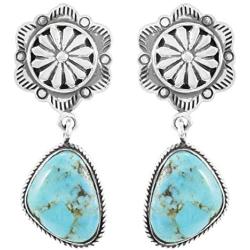 Turquoise Earrings 925 Sterling Silver & Genuine Turquoise (Select style)