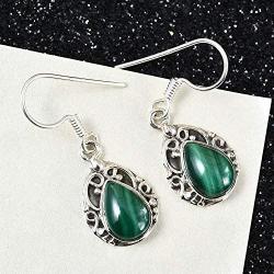 Shop LC Womens Green Malachite Dangle Drop Earrings Vintage Tribal Prom Jewelry Mothers Day Gifts for Women (Oval/Round/Leaf)