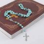 Rosary Catholic Necklace Pearl Bead Prayer Rosary Necklace Jewelry with Alloy Christian Vintage Cross