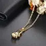 Mens Gold Boxing Gloves Pendant Necklace Punk Hip-hop Halloween Costume Jewelry, 22 inch Chain