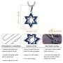 555Jewelry 2 Tone Stainless Steel Star of David Necklace for Men, 16-24 Inch Box Chain