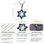 555Jewelry 2 Tone Stainless Steel Star of David Necklace for Men, 16-24 Inch Box Chain