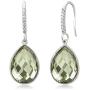 Gem Stone King 925 Sterling Silver Green Prasiolite Pendant Earrings Set 19.50 Cttw Pear Shape 16X12MM with 18 Inch Silver Chain