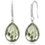 Gem Stone King 925 Sterling Silver Green Prasiolite Pendant Earrings Set 19.50 Cttw Pear Shape 16X12MM with 18 Inch Silver Chain