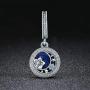 Vintage Night Sky Charm Blue Enamel Dangle Charms for Charms Bracelet Necklaces Christmas Gifts
