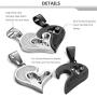 FIBO STEEL 4 Pcs Couples Necklace Bracelets Set for Women Men Matching His and Hers Love Heart Relationship Jewelry Gifts