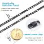 PROSTEEL 316L Stainless Steel Figaro Chain Necklace for Men/Women, Black/18K Real Gold Plated, 4mm to 13mm, 14inch to 30inch, Come Gift Box