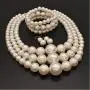 JNF Large Pearl Necklace Set Multi Layer Pearl Strand Costume Jewelry Sets Pearl Statement Necklace Bracelet and Earrings for Women JNF Large Pearl Necklace Set Multi Layer Pearl Strand Costume Jewelry Sets Pearl Statement Necklace Bracelet and Earrings for Women
