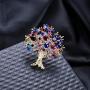 Comelyjewel Tree Rhinestone Brooch, Banquet Suit Scarf Pins, Charms Jewelry Badge for Party Cosplay