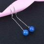 Long Chain Tassel Dangle Earrings 925 Sterling Silver Earrings for Women Black White Blue Red Green Yellow