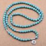 Self-Discovery 108 Natural Beads Mala Yoga Jewelry Meditation Beads Bracelet Necklace with OHM Charm