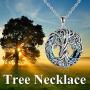 TOUPOP,Tree of Life Urn Necklace Sterling Silver Cremation Necklace Keepsake Ashes with w/Funnel Filler Memorial Locket Jewelry Gifts for Women Girls