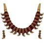 Aheli South Indian Traditional Wedding Laxmi Goddess Design Crafted Choker Necklace Earrings Set Ethnic Fashion Temple Jewelry for Women Girls