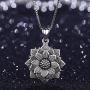 Odinstone Lotus Flower Necklace S925 Sterling Silver Yoga Pendant Fine Jewelry Gift for Women(with Gift Box)