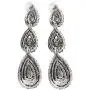 Yolmina 1920s Flapper Earrings Great Gatsby Vintage Earring Drop Wedding Earrings for Bride Women Girls Roaring 20s Party Rhinestone Jewelry Accessories Silver/Gold/Black/Red/Green/Blue