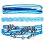 Minagoo Bohemian Wave Bracelet Set for Women Wax Coated Braided Rope Beach Jewelry