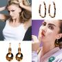 SEVENSTONE 4 Pcs Acrylic Dangle Drop Earrings Statement Mottled Boho for Women Resin Tortoise Fashion Jewelry Set