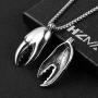 HZMAN Personality Men Women Fashion Jewelry Ocean Crab Claw Lobster Stainless Steel Pendant Necklace 22+2 Inch Chain