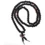 Men Women 3Pcs Buddhist 108 Prayer Mala Beads Sandalwood Bracelet Natural Wood Beaded Necklace Elastic