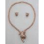 Faship Panther Leopard Jaguar Rhinestone Crystal Necklace Earrings Set