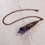 Bivei Retro Brass 12 Faceted Prism Chakra Necklace Witch Dowsing Pendulum Gemstone Quartz Point Top Healing Crystal Pendant Divination Reiki Antique Gift
