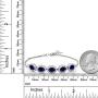Gem Stone King 925 Sterling Silver Blue Sapphire Gemstone Birthstone Bracelet, 6.14 Ctw, Center Stones: 7X5MM, 7 Inch + 1.5 inch Extender