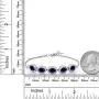 Gem Stone King 925 Sterling Silver Blue Sapphire Gemstone Birthstone Bracelet, 6.14 Ctw, Center Stones: 7X5MM, 7 Inch + 1.5 inch Extender