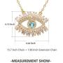 MLENS 18K Gold Plated Zirconia Evil Eye Necklace Dainty Chain Adjustable Pendant Necklaces for Women Jewelry Gift