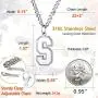 ChainsPro Men/Women Stunning Monogram Letter Necklace, A to Z Initial Charm with Chain-22+2''-Adjustable, 316L Stainless Steel/Gold Plated/Black (Send Gift Box)