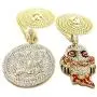 Hip Hop Iced Gold plated Saw Inspired & 69 Pendant & 3mm 20'' 24'' Cuban Chain Necklace Set