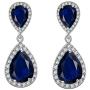 Scarlvambo Womens Cubic Zirconia Teardrop Pierced Dangle Wedding Earrings Silver-Tone