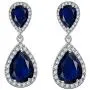 Scarlvambo Womens Cubic Zirconia Teardrop Pierced Dangle Wedding Earrings Silver-Tone Scarlvambo Womens Cubic Zirconia Teardrop Pierced Dangle Wedding Earrings Silver-Tone