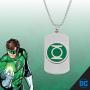 DC Comics Jewelry for Men, Green Lantern Superhero Stainless Steel Dog Tag Pendant, 22'' Ball Chain
