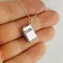 Sterling Silver Small 3D Book Charm Necklace, 18'' Chain