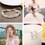 Udalyn Rhinestone Necklace and Earrings Set for Women Bridal Jewelry Set for Wedding with Crystal Bracelet