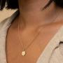 Befettly Constellation Necklace Pendant 14K Gold-Plated Hammered Round Disc Engraved Zodiac Sign Pendant 16.5’’ Adjustable Dainty Necklace