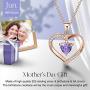 ✦Gifts for Mothers Day✦ Forever Love Heart Necklace Jewelry 18K White Gold/ Rose Gold Plated 925 Sterling Silver Birthstone Pendant Necklace with 5A Cubic Zirconia Birthday Gifts for Women and Girls