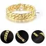 willtx Gold Cuban Link Chain Necklace or Bracelet for Men Boys Rapper Biker Hip Hop Jewelry Thick Curb Links with Design Box Clasp willtx Gold Cuban Link Chain Necklace or Bracelet for Men Boys Rapper Biker Hip Hop Jewelry Thick Curb Links with Design Box Clasp