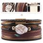 Evchris Leather Wrap Bracelet Baroque Pearl Boho Cuff Bracelet Multilayer Handmade Wristbands Magnetic Clasp Bangle Jewelry Gifts for Women Teen Girls Mother