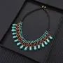 MAYTRY Original Bohemian Turquoise Necklace, Imported Wax Rope Woven Creative Clavicle Chain, a Gift for Fashionable Women