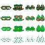 16 Pairs St. Patricks Day Leather Earrings Irish Shamrock Dangle Earrings Green Good Luck Clover Earrings 16 Pairs St. Patricks Day Leather Earrings Irish Shamrock Dangle Earrings Green Good Luck Clover Earrings
