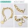 FAMARINE Charm Bracelets for Women 4MM, Gold Chain Cuban Link Mens Bracelet for Teen Girls Friendship Bracelets Gift Toggle Clasp, 18K Gold