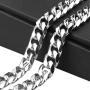 MUYING JEWELRY 8/10/12/15/17/19MM Cool Huge 316L Stainless Steel Silver Tone Cut Cuban Curb Link Chain Mens Boys Necklace Or Bracelet Bangle 7-40inch Choose