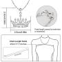 GemsChest Sterling Silver Round Cubic Zirconia Crown Pendant Necklace Queen Jewelry for Women with 18'' Silver Chain