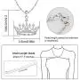 GemsChest Sterling Silver Round Cubic Zirconia Crown Pendant Necklace Queen Jewelry for Women with 18'' Silver Chain GemsChest Sterling Silver Round Cubic Zirconia Crown Pendant Necklace Queen Jewelry for Women with 18'' Silver Chain