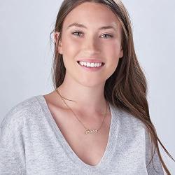 MyNameNecklace Personalized Classic Name Necklace -Custom Made Nameplate Pendant Precious Metals Sterling Silver and Gold- Jewelry Gift for Women