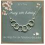 EFYTAL Happy 60th Birthday Gifts for Women Necklace, Sterling Silver 6 rings six Decades Necklaces Gift Ideas