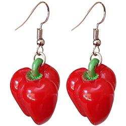 Vegetable and Fruits Resin Dangle Charm Dangle Earrings by Pashal