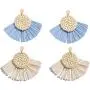 Allen&Danmi AD Jewelry Bohemia Style Spring Raffia Dangle Earrings Made with Woven Rattan for Women