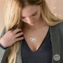 MyNameNecklace Personalized Engraved 3 Heart Necklace with Swarovski Birthstones -Jewelry for Mom Women-Valentines Day Jewelry Gift for Her